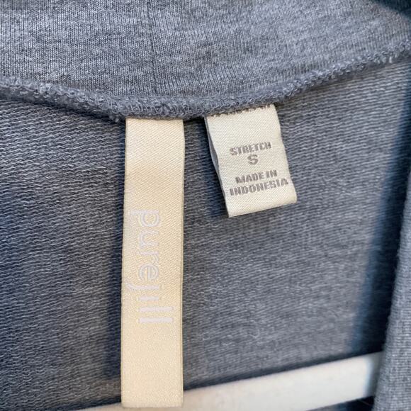 Purejill Sweater S Gray Modal Stretch Open Front Cardigan 3/4 Sleeve Pocket - Picture 3 of 10